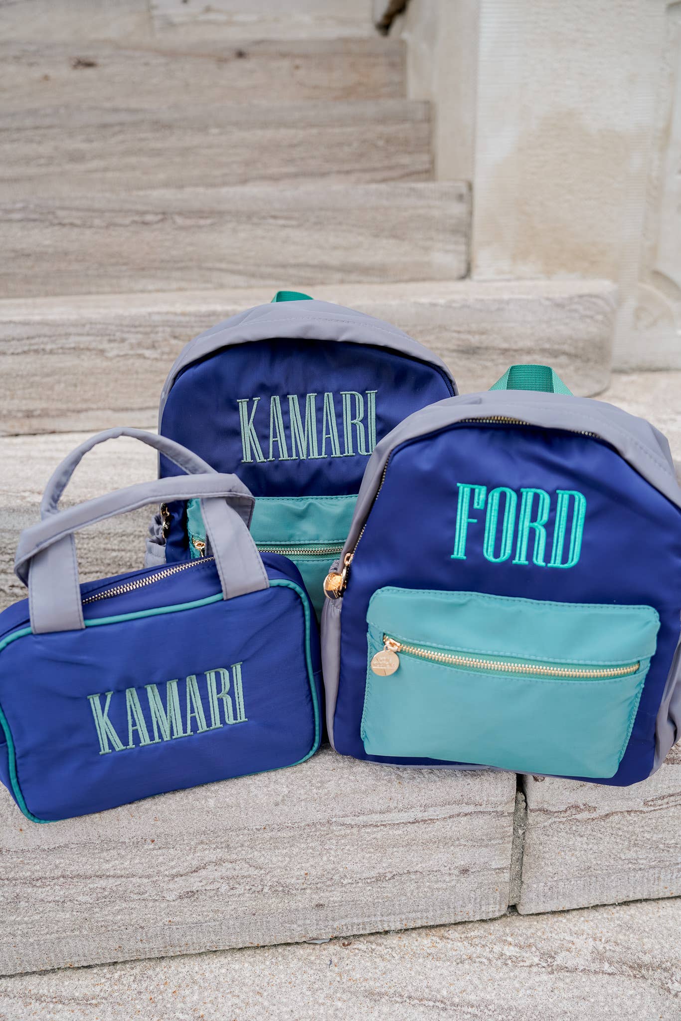 Green, Navy & Green Colorblock Backpack