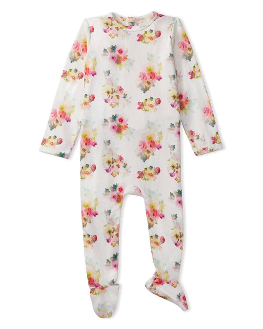 Floral Pointelle Footie - Tiniboo