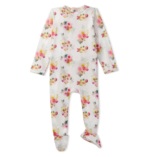 Floral Pointelle Footie