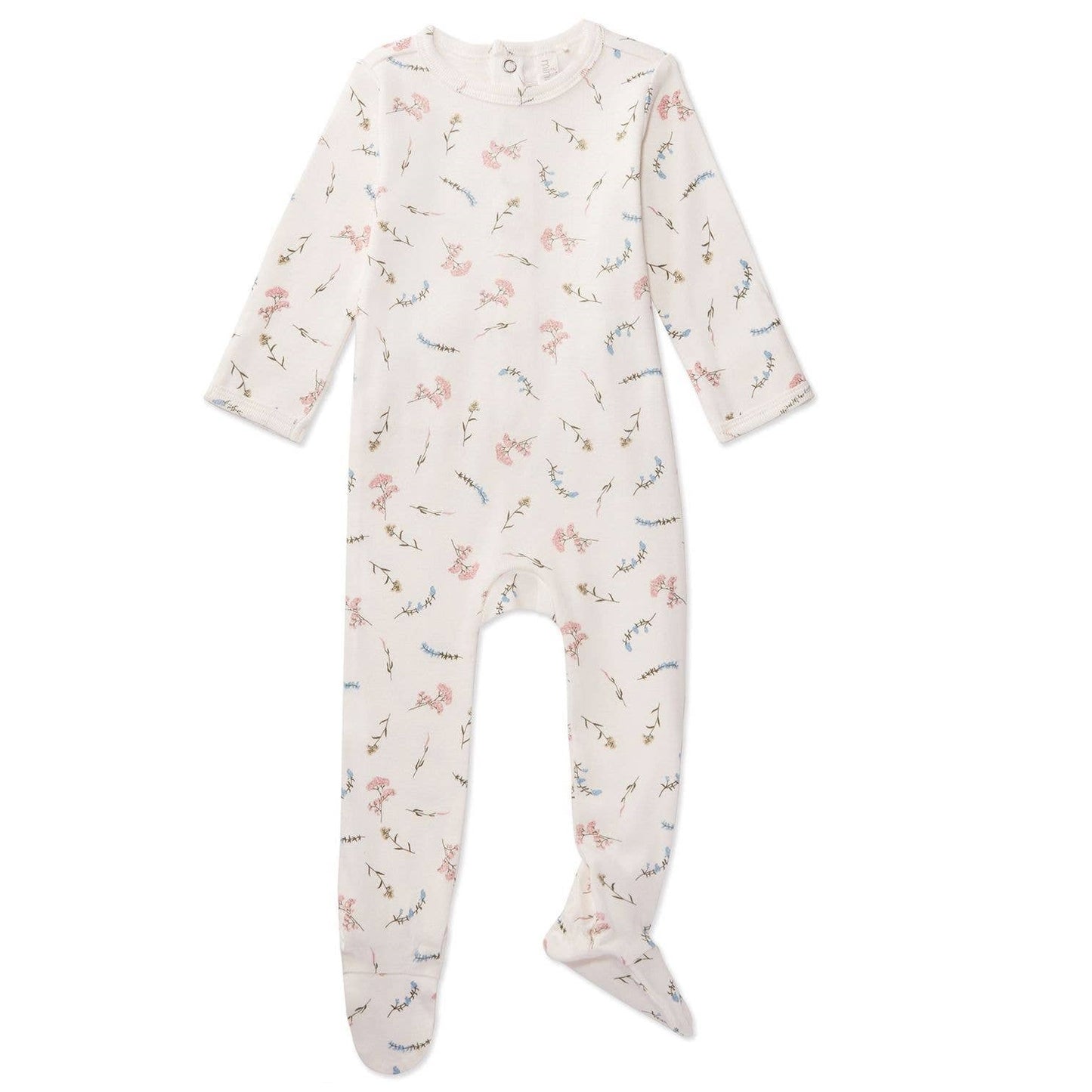 Ribbed Floral Footie with Hand Covers