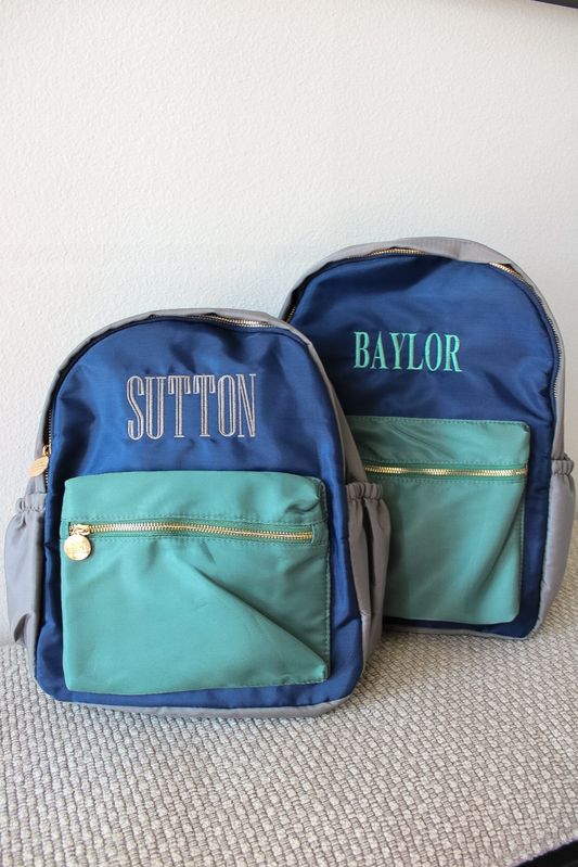 Green, Navy & Green Colorblock Backpack
