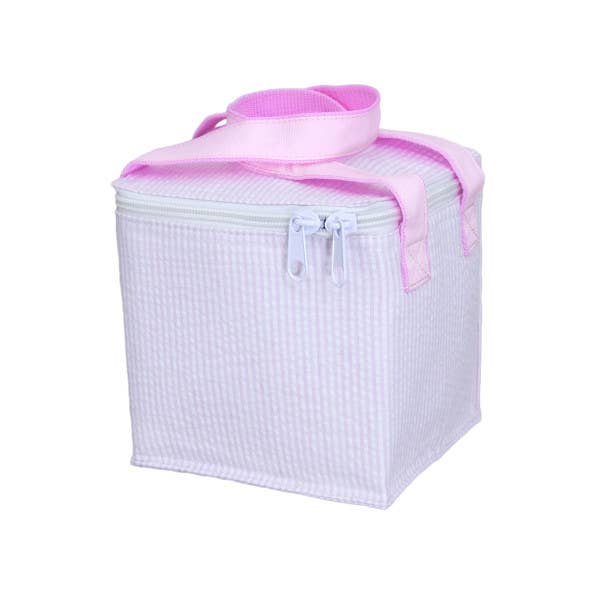 Pink Seersucker Snack Square - Tiniboo