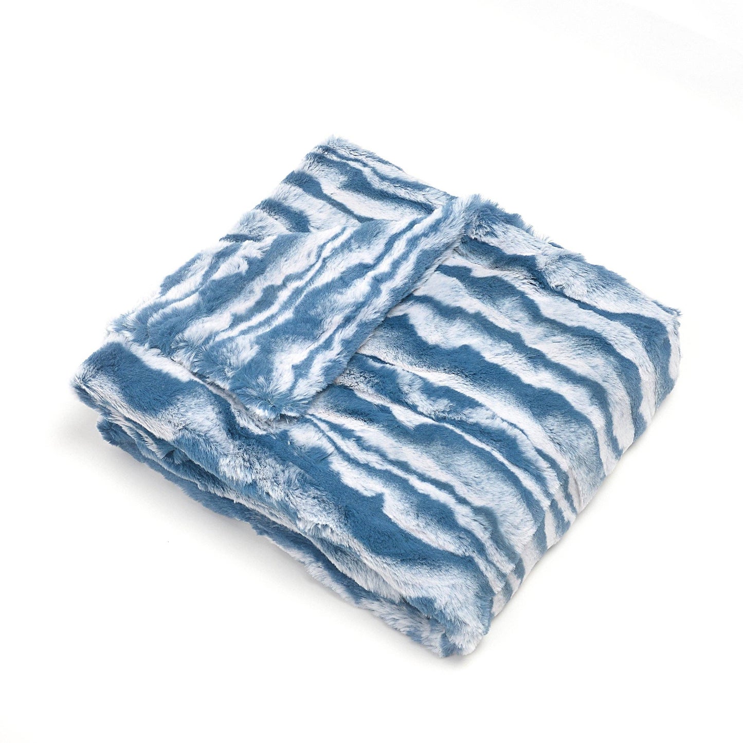 Cuddle Cookie Faux Fur Baby Blanket Wave Blue - Tiniboo
