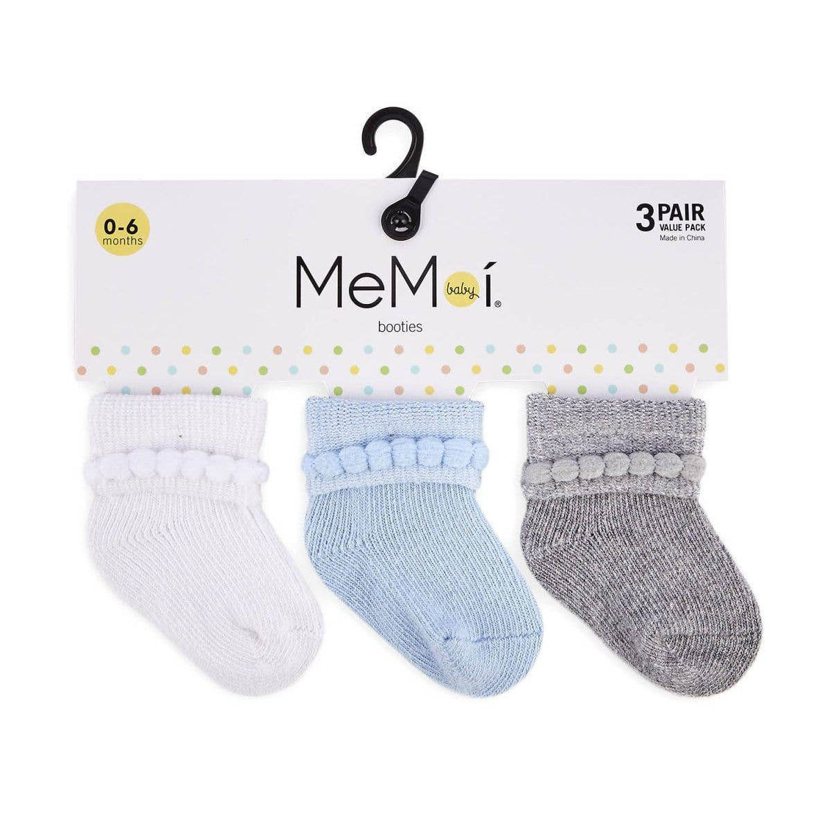 MeMoi Baby Bootie Socks 3 Pack - Tiniboo