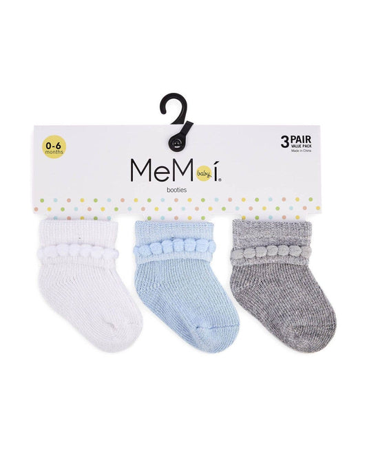 MeMoi Baby Bootie Socks 3 Pack - Tiniboo