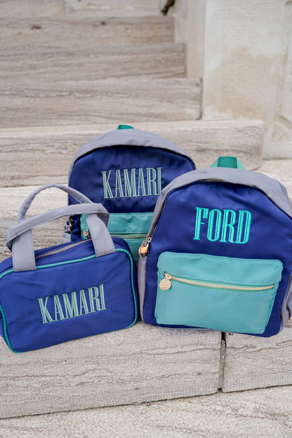 Green, Navy & Green Colorblock Backpack