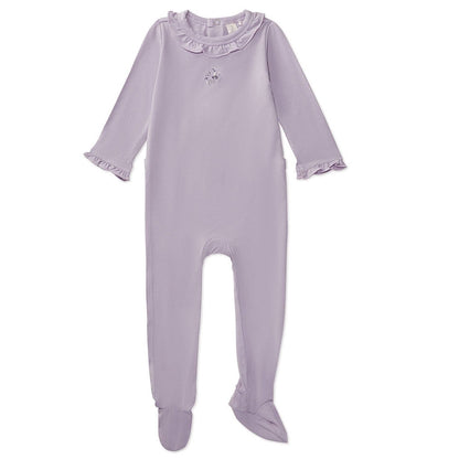 Solid Ruffle Trim Footie