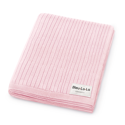 Bleu La La Ribbed Baby Blanket - Tiniboo