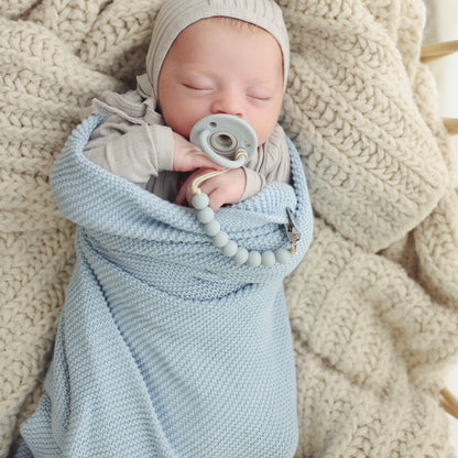 Heritage Knit 100% Organic Cotton Swaddle Baby Blanket