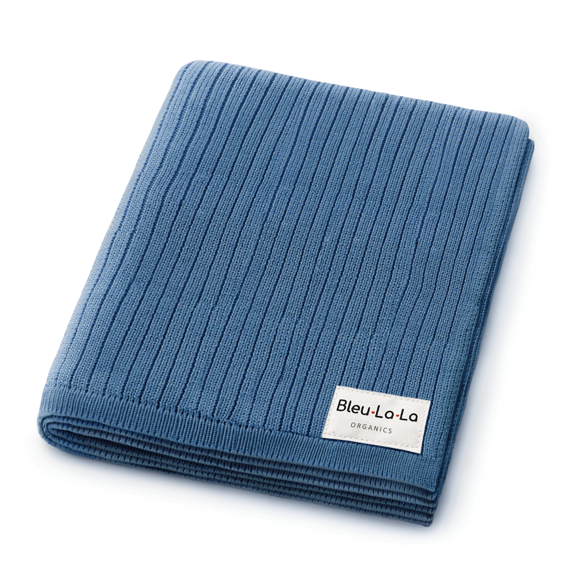 Bleu La La Ribbed Baby Blanket - Tiniboo