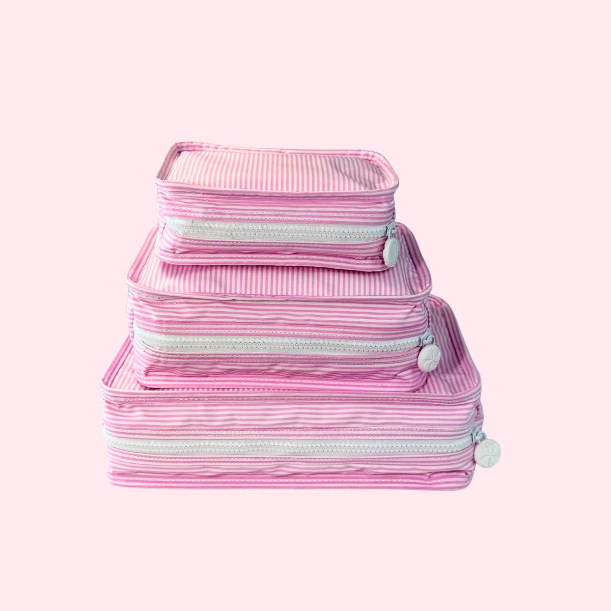 Pink Preppy Stripe ~WIPEABLE~ Stacking Set | Mint