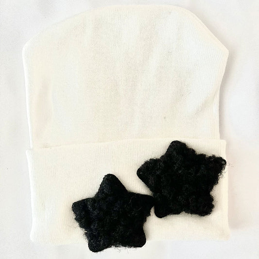 Double Black Star Hospital Hat - Tiniboo