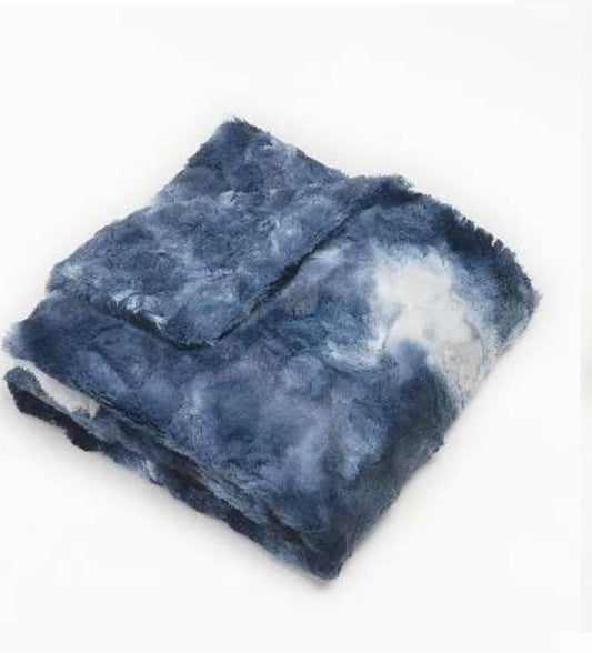 Cuddle Cookie - Faux Fur Tie Dye Navy Blanket