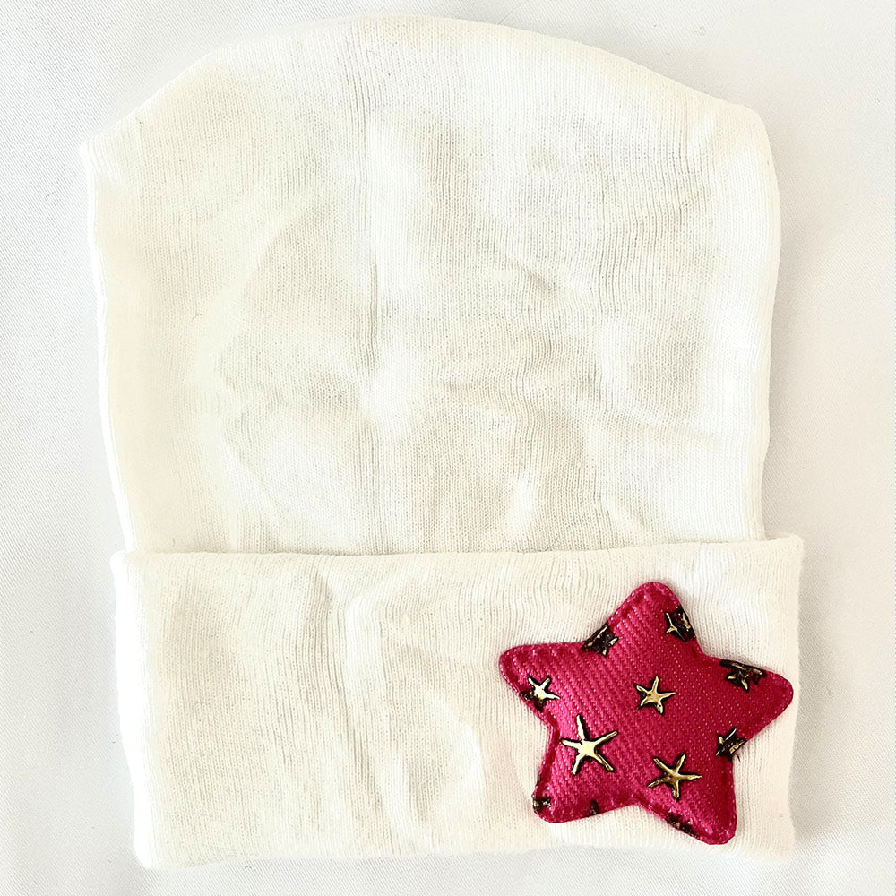 Hot Pink Star Hospital Hat - Tiniboo