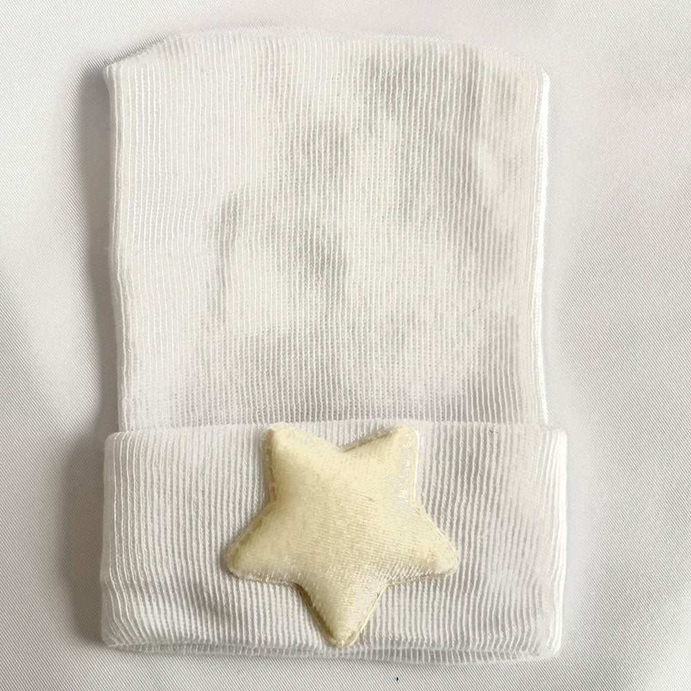 White Velour Hospital Hat - Tiniboo