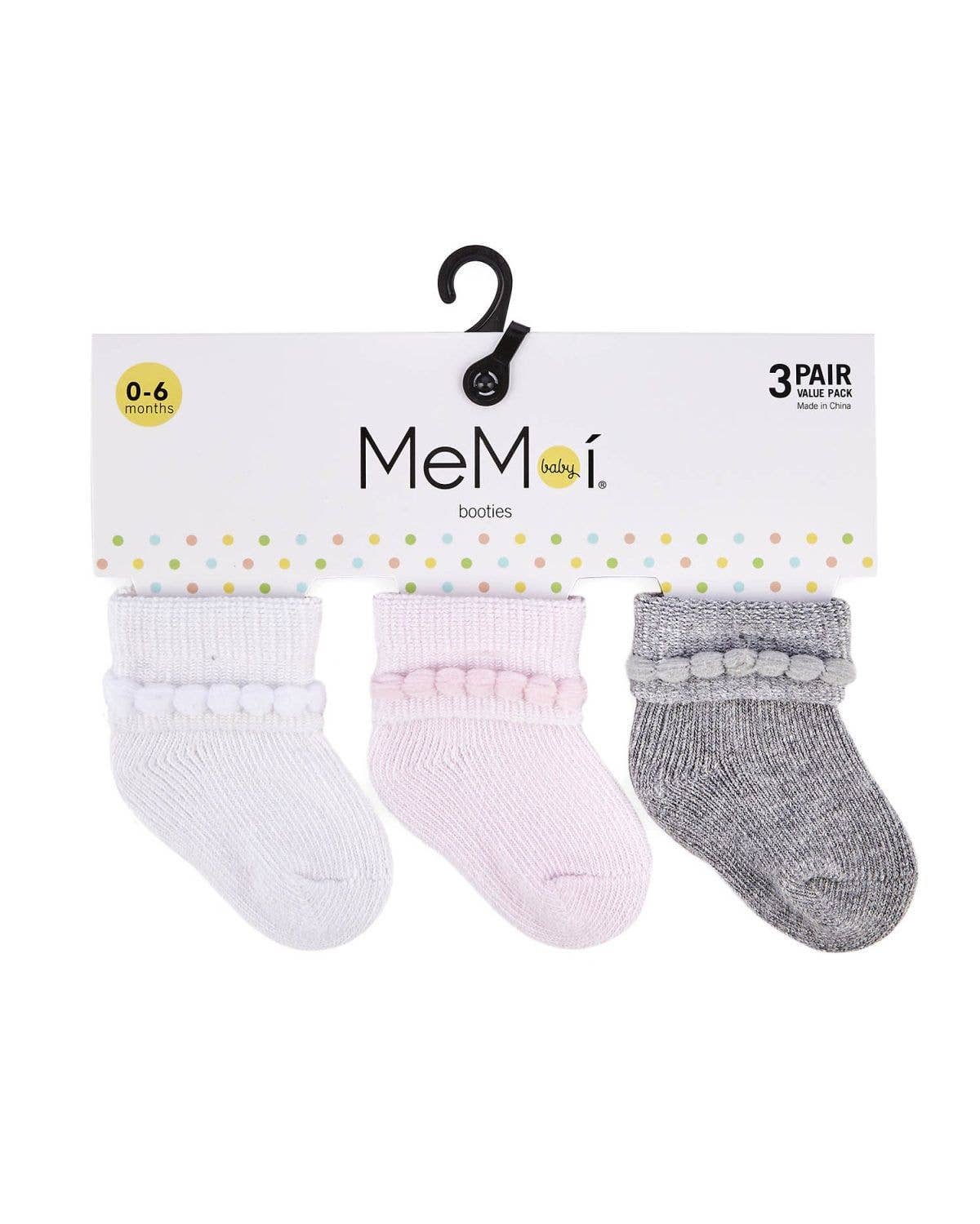 MeMoi Baby Bootie Socks 3 Pack - Tiniboo
