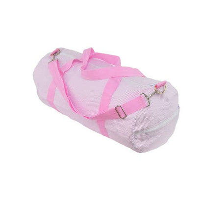Pink Seersucker Weekend Duffel - Tiniboo