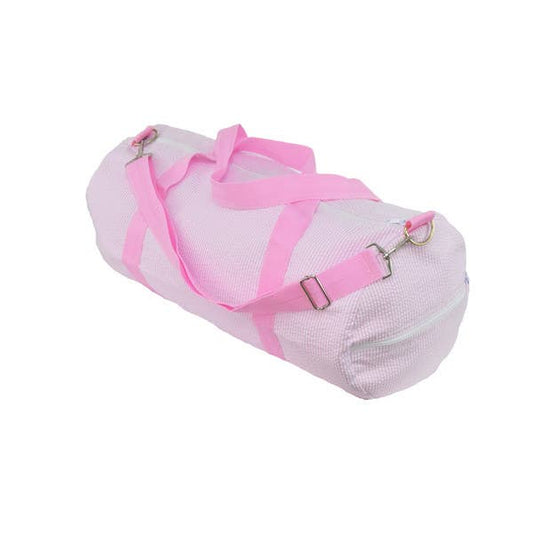 Pink Seersucker Weekend Duffel - Tiniboo