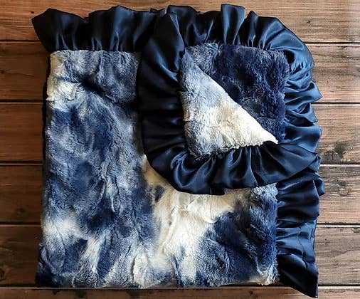 Navy Tie Dye Baby Blanket - Tiniboo