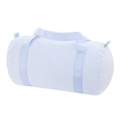 Baby Blue Seersucker Medium Duffel
