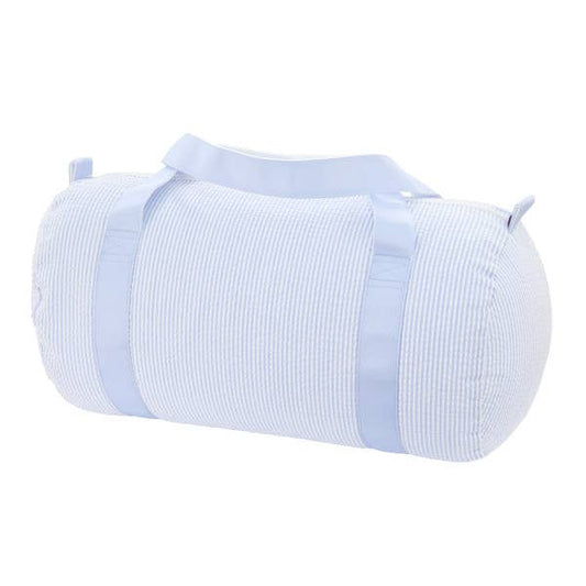 Baby Blue Seersucker Medium Duffel