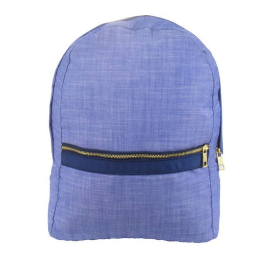 Navy Chambray Medium Backpack | Mint - Tiniboo
